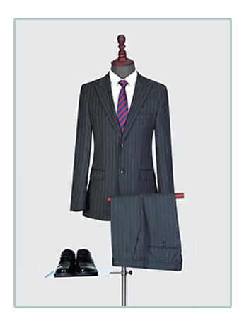 豎條紋西服套裝男士三件套商務職業(yè)正裝